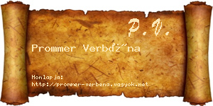 Prommer Verbéna névjegykártya